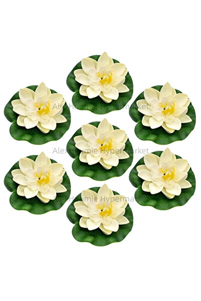 Choice8 White 7PCS 7 PCS Artificial Floating Foam Lotus Flower with Water Lil...