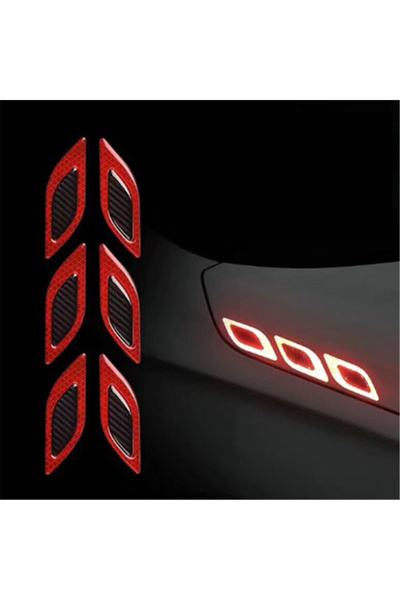 Choice red 6pcs/Set Car Reflective Stickers Anti-Scratch Safety Warning Stick...