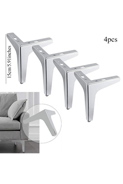 Choice 4pcs-15cm Silvery 4pcs DIY Replacement Sofa Feet Metal Legs for Furnit...