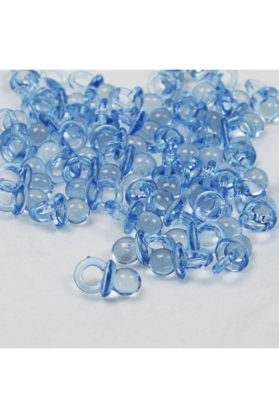 Choice L Blue 50Pcs Transparent Acrylic Mini Pacifier Baby Shower Girl Boy Bi...