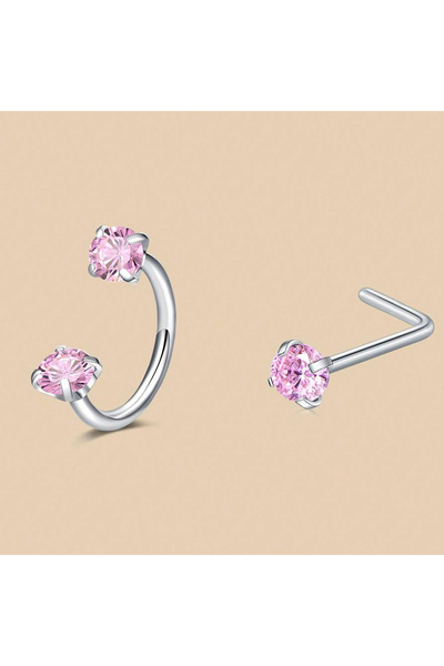 Choice11 Geometric Face 18G 1.0mm Nose Rings & Studs 2pcs-4 6/2pcs Horseshoe ...