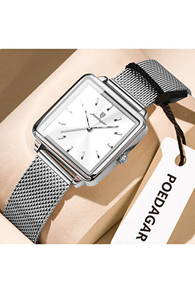 Choice3 793 Silver White Square Fashion Ladies Watch Waterproof Stainless Ste...