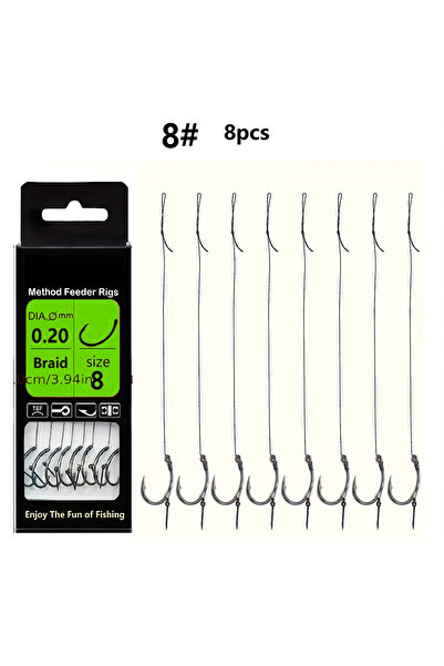 Choice 8HAO8PCS 8pcs method type feeder fishing rope 10.16cm braided line met...