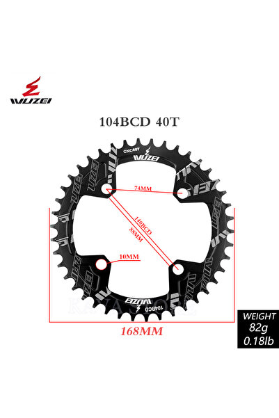 Choice 40T Wuzei 104BCD MTB Chainring Narrow Wide 104 BCD Crown Mountain Bike...