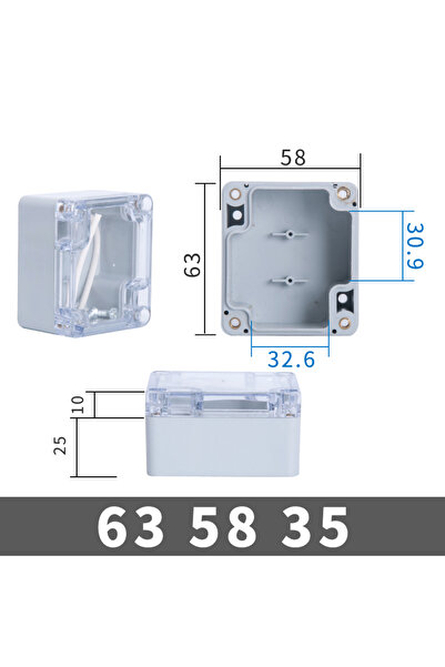 Choice11 FT63-58-35 Transparent Waterproof Outdoor Enclosure Plastic Box Elec...