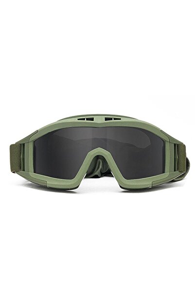 Choice3 Green 1 Lens Tactical Goggles 3 Lens Windproof Dustproof Shooting Mot...