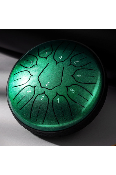Choice Green Hluru Glucophone Steel Tongue Drum 6 Inch 11 Notes D Tone Ethere...