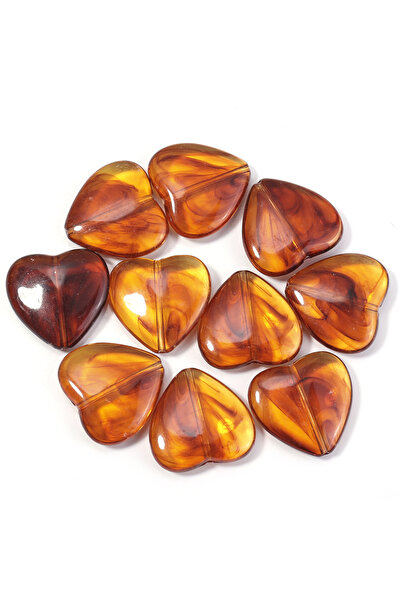 Choice19 23x22mm 10pcs 10-100pcs/lot Amber Color Acrylic Beads Oval Heart Pum...
