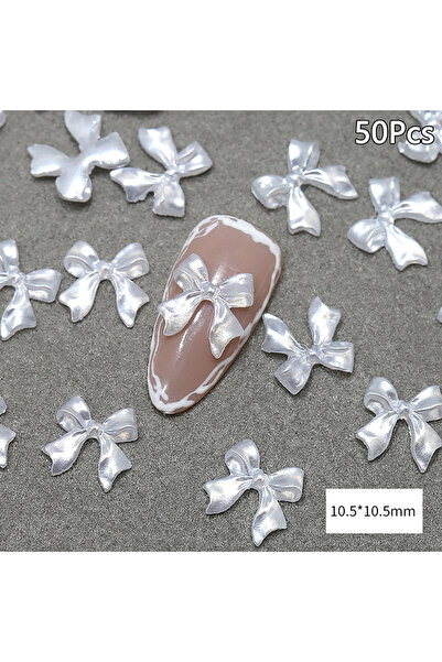 Choice H61-8 50Pcs White Ribbon Parts Ribbon Decorations For Nail Charms Flat...