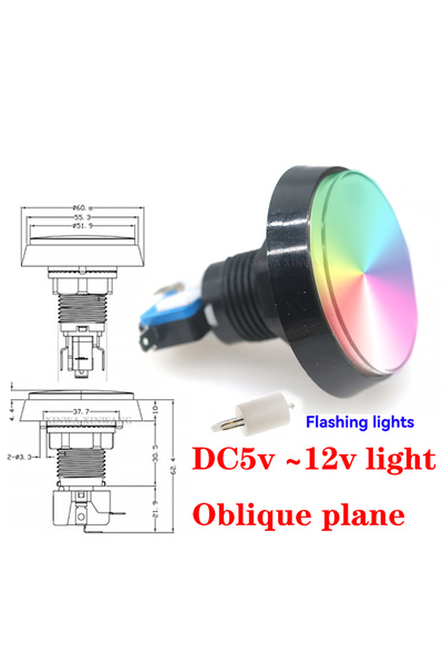 choice2 إضاءة RGB بجهد 12 فولت وقطر 60 مم، مزودة بزر ضغط LED، مناسبة لألعاب ا...