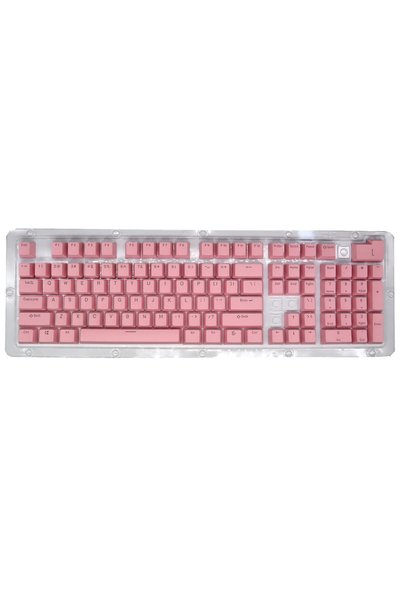 Choice Pink New 104pcs Double-shot Backlight Universal Replacement Key Cap Se...