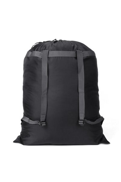 Choice A Black 60x91cm Laundry Bag Heavy Duty Polyester Washing Drawstring Ba...