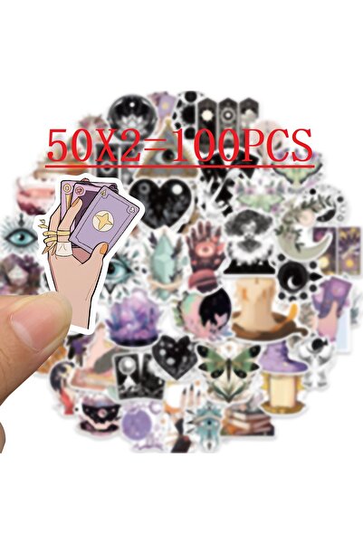 Choice 100PCS 50/100PCS Halloween Magic Witch Graffiti Stickers Decorative Gu...