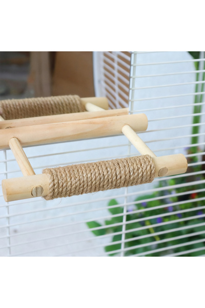 Choice1 Natural 1PC Natural Jute Rope Bird Perch Toy with Mirror Climbing & C...