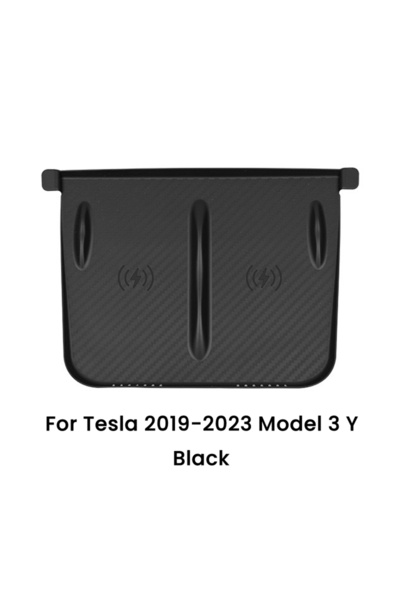 Choice1 Black For Tesla Model 3/Y Wireless Charging Silicone Pad Carbon Fibre...