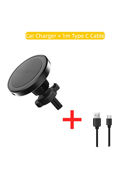choice2 Black With Cable HOMEFISH Magnetic Car Wireless Charger Stand Mobile ...