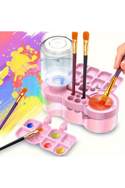 choice2 Pink Water Cycle System Paint Brush Cleaner With Paint Palette, Paint...