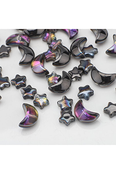 Choice6 135BQHZ 60Pcs Mixed Crystal Glass Star Moon Loose Pendants Beads Craf...