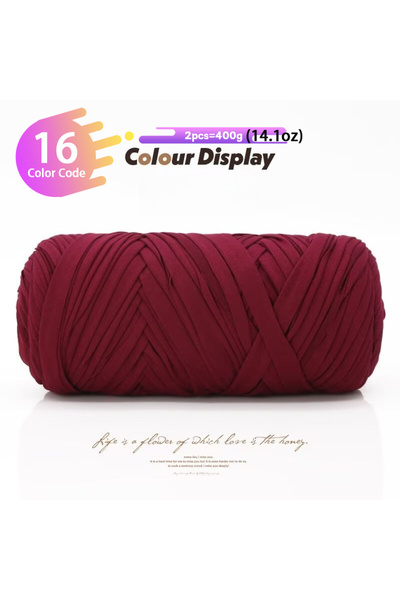 Choice17 16 Wine Red 2 High-Quality Fabric Strip Yarn Balls, Materials for DI...