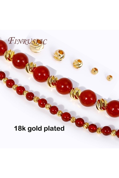 Choice7 3MM-50 pcs 18K gold plated 2.5/3/4/5/6MM 18K Gold Plated Round Spacer...