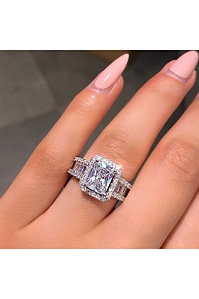 Choice 9 DG18501 New Silver Plated Stainless Steel Rings For Women Square Cub...