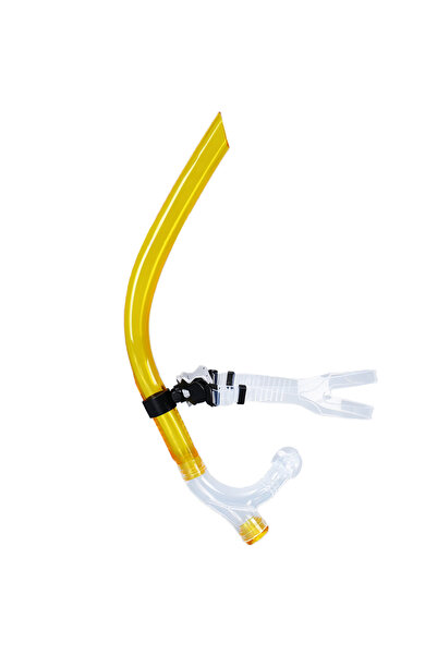 Choice1 Adult-Clear Yellow Swim Training Snorkel Center-Mount Front Comfortab...