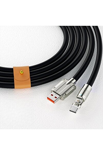 Choice6 Black-200TC 120W 6A USB C 180° Rotation Elbow Cable PD Fast Charging ...