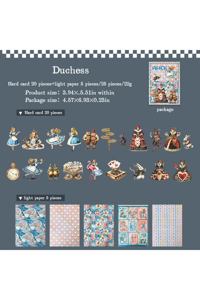 choice2 C 25 pcs Alice theme DIY collage dceorative paper Scrapbooking Materi...