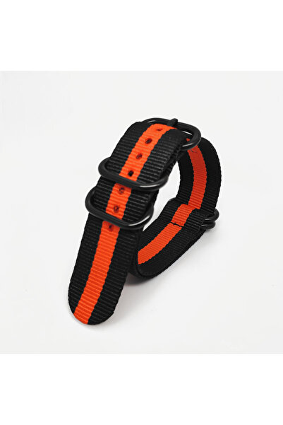 Choice 18mm BlackOrange Multicolor Watch Strap Nylon Black Ring Buckle 18mm 2...