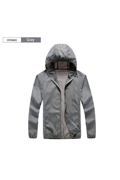 Choice S Unisex-gray Camping Waterproof Jacket Men Women Windbreaker Men Rain...