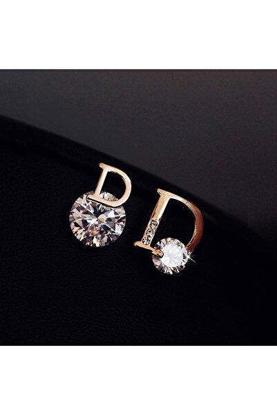 Choice Letter D Earrings Letter D Earrings For Women Shiny Zircon Stud Earrin...