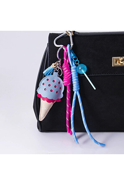 Choice1 blue Women's Pendants Niche Leather Ice Cream Pendants Mini Lollipop ...