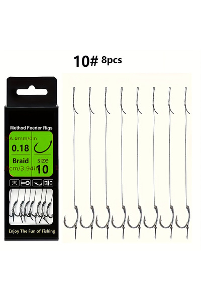 Choice 10HAO8PCS 8pcs method type feeder fishing rope 10.16cm braided line me...