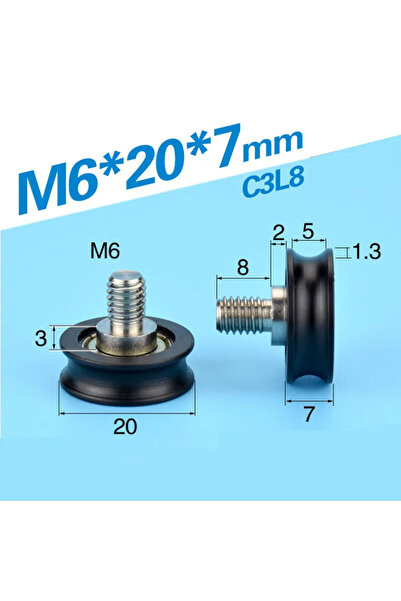 choice2 5x20x7mm 1pc 5*20*7mm M6*20*7mm U Type Groove Pulley Wheel Groove Emb...