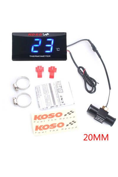 Choice13 1Blue Light20mmBlack Universal Motorcycle Thermometer Instruments Wa...