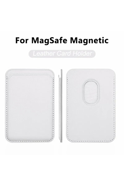 Choice14 White For Magsafe Accessories Magnetic Wallet Holder Leather Case Fo...