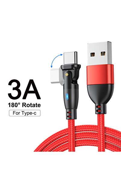 Choice Type-C to USB-A 2m Red AUFU USB Type C Cable 3A Super Fast Charging Da...