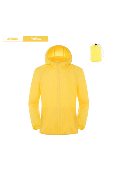 Choice L Unisex-yellow Camping Waterproof Jacket Men Women Windbreaker Men Ra...