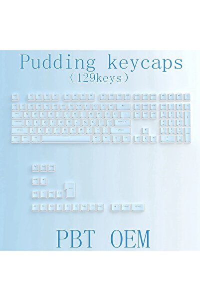 Choice Pudding Blue Newest 129Keys Pudding Keycap OEM ABS Set Key Cap Ergonom...