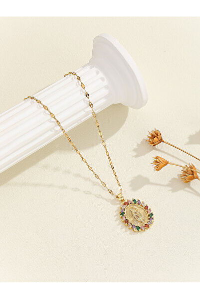 Choice TP-04193-01 Luxury Gold Plated Multicolor CZ Pendant Necklace, Elegant...