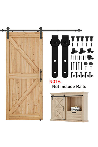 Choice A Set Sliding Barn Door Hardware Kit Smooth and Quiet Barn Door Track ...