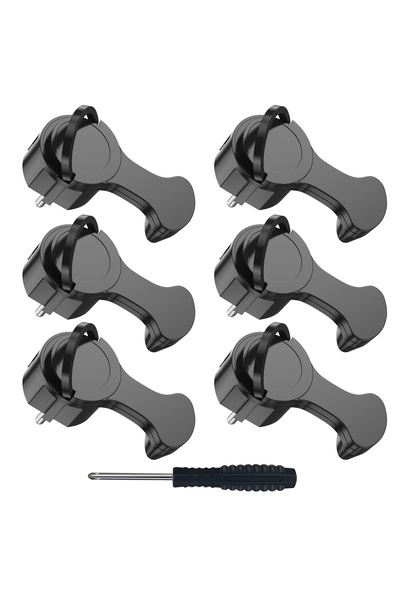Choice9 250V EU 1 6pcs black 4 Schuko Flat Plug Adapters with Folding Handles...