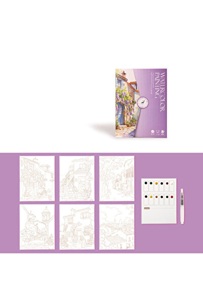 Choice PURPLE 6 creative watercolor painting sets, including watercolor paper...