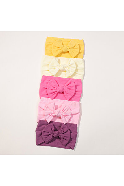 Choice FD228-5J 5Pcs/lot Bright Nylon Solid Color Baby Headband Set 3.5inch B...