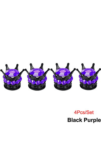 Choice Black Purple 4Pcs/Set Bling Bling Rhinestones Valve Stem Caps, Chrome ...