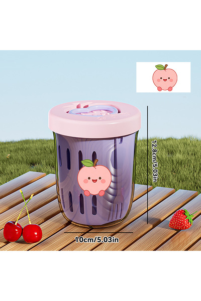 WORTHBUY Pink B Style Portable Oat Container Double-Layer Drain Fruit Cup Reu...
