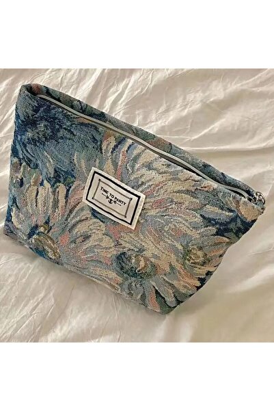 Choice White Cosmetic Bag Cute Black and White Elegant Jacquard Canvas Artist...