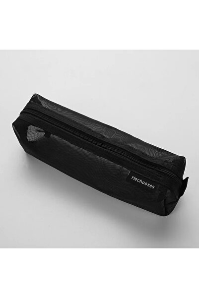 Choice BLACK Mesh Pencil Case Transparent Pens Pouch Cute Simple Aesthetic Ba...