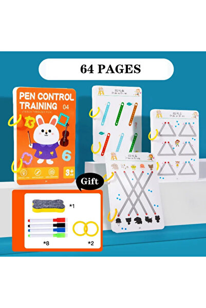 Choice 64 PAGES Reusable Magic Tracing Workbook with Pen & Eraser - Tracing B...