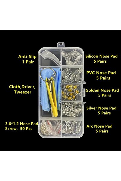 Choice nose pads suit Eyeglasses Nose Pads Replacement Repair Tool Kit With S...
